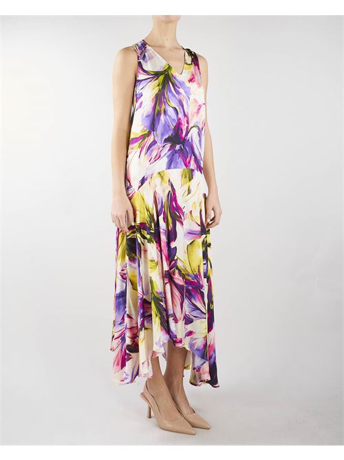 Asymmetric midi dress with maxi flowe print Manila Grace MANILA GRACE | abito | A296VSMA275
